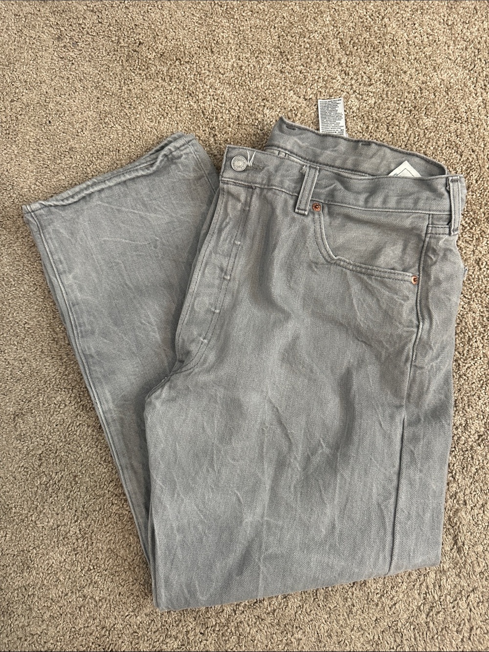 Levi’s 501 Men's 38/30 Gray Wide-Leg Jeans